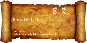 Bacsik Kitti névjegykártya