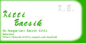 kitti bacsik business card